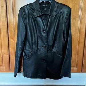 Black leather jacket